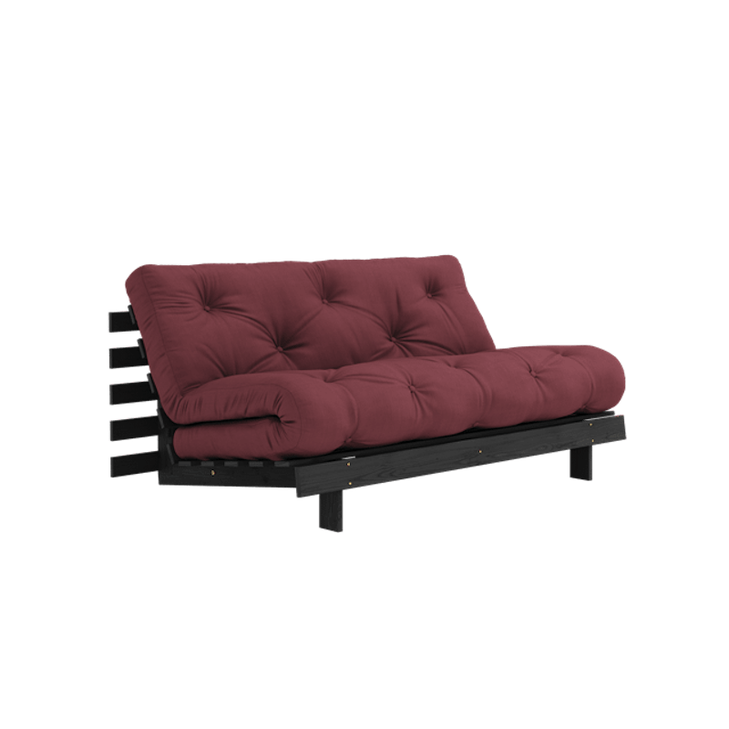 Roots Sovesofa Med Roots-Madrass 160x200 Bordeaux/Svart Lakkert