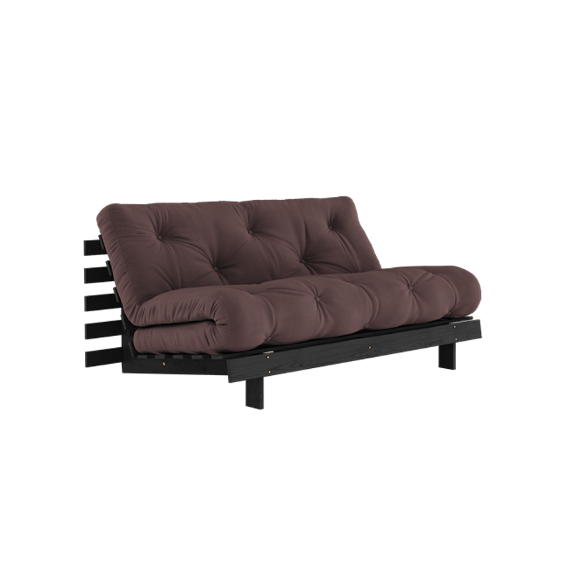 Roots Sovesofa Med Roots Madrass 160x200 Brun/Svart Lakkert