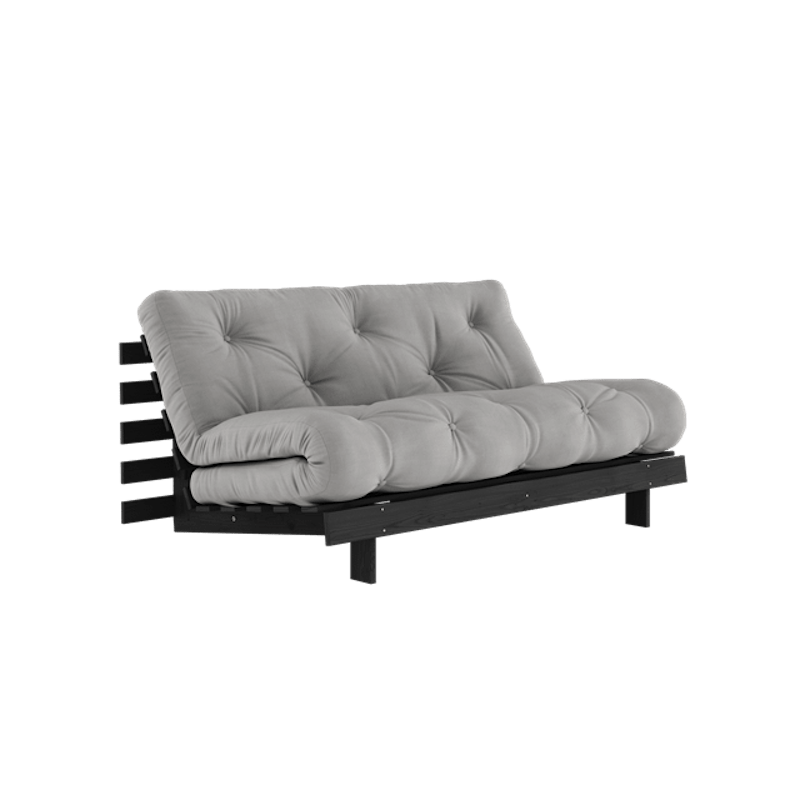 Roots Sovesofa Med Roots Madrass 160x200 Grå/Svart Lakkert