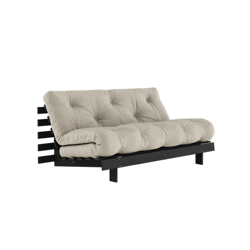 Roots Sovesofa Med Roots-Madrass 160x200 Lin/Svart Lakkert