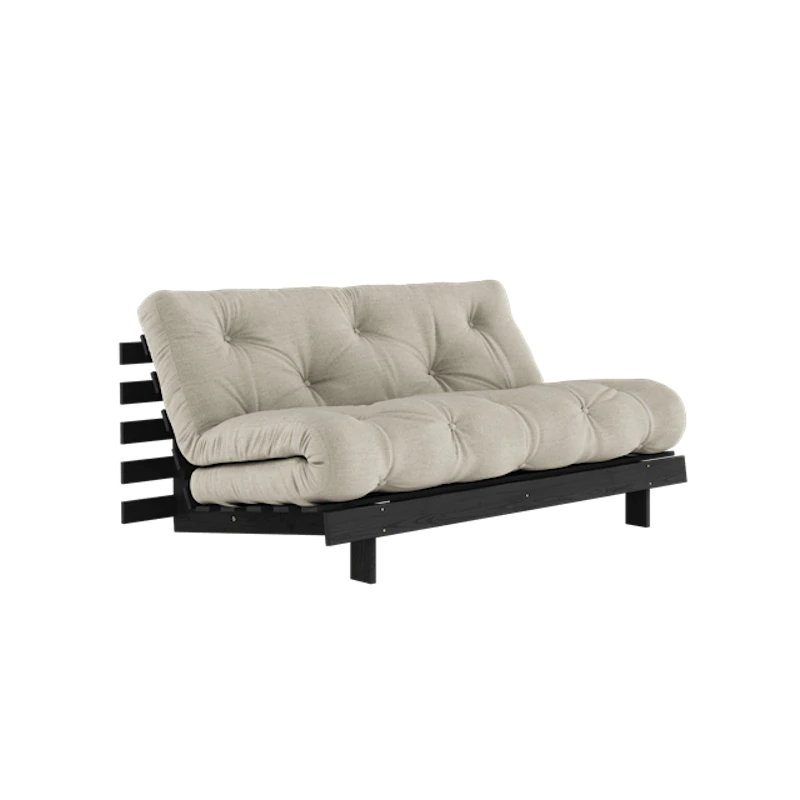 Roots Sovesofa Med Roots-Madrass 160x200 Lin/Svart Lakkert