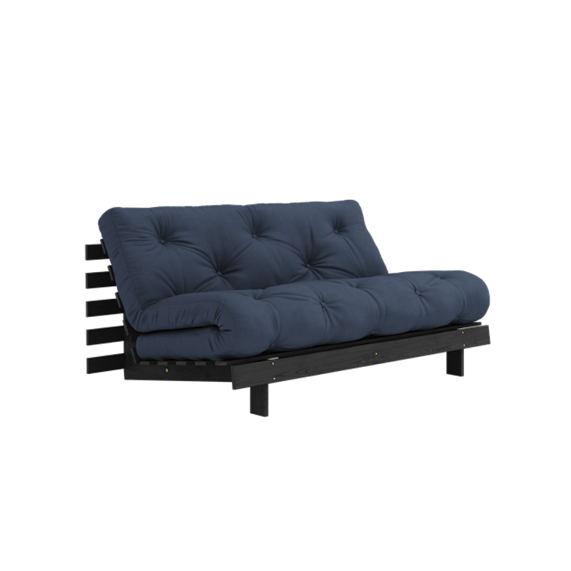 Roots Sovesofa Med Roots-Madrass 160x200 Marineblå/Svart Lakkert