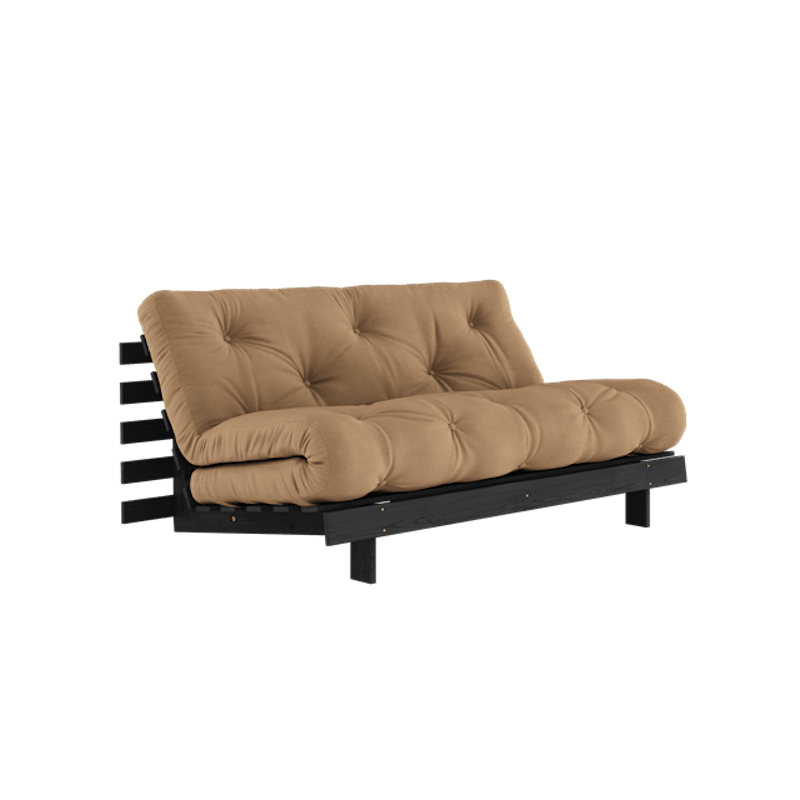 Roots Sovesofa Med Roots Madrass 160x200 Mokka/Svart Lakkert