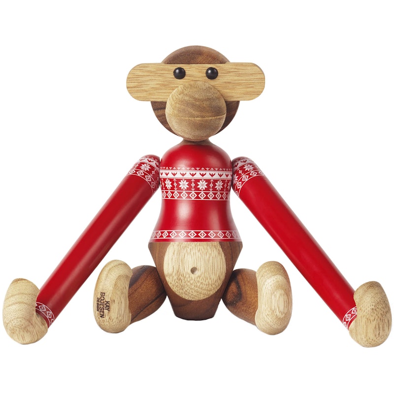 Apa Christmas Jumper 2024 liten teak/limba Puuhahmo Small 18,5 cm