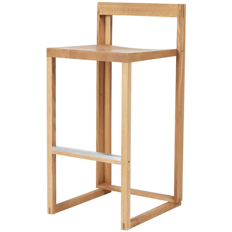 Outline Baarituoli, Lakattu Tammi / Harjattu Alumiini