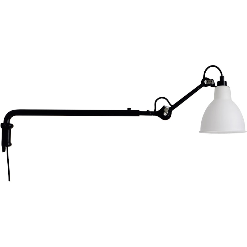 Lampe Gras N°203 Seinävalaisin, Musta / Huurrettu Lasi