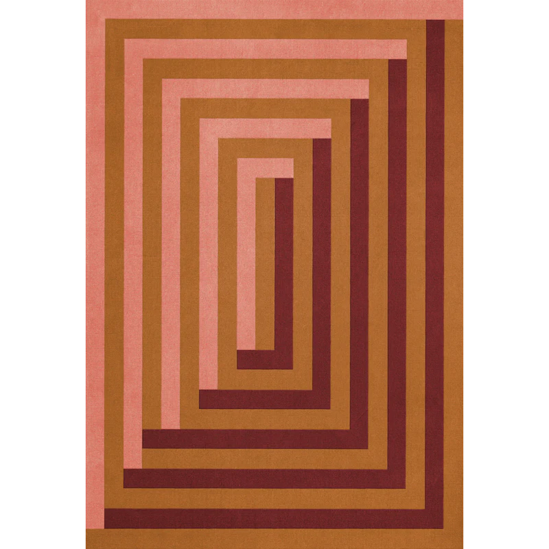 Teklan Labyrinth Villamatto 180x270 cm, Koralli / Pinkki