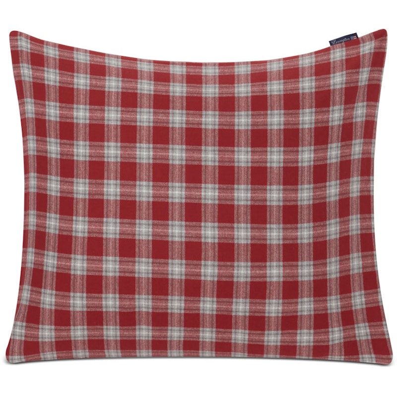 Checked Cotton Flannel Tyynynpäällinen 50x60 cm, Harmaa / Valkoinen / Punainen