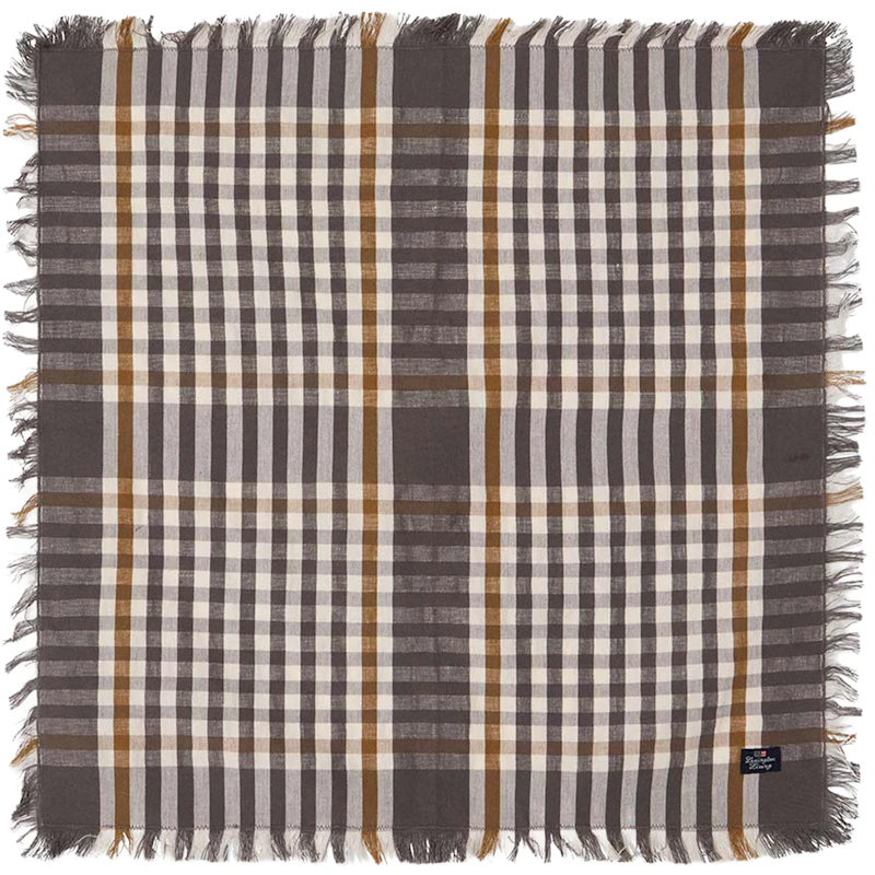 Checked Servetti 50x50 cm, Harmaa / Valkoinen / Fudge