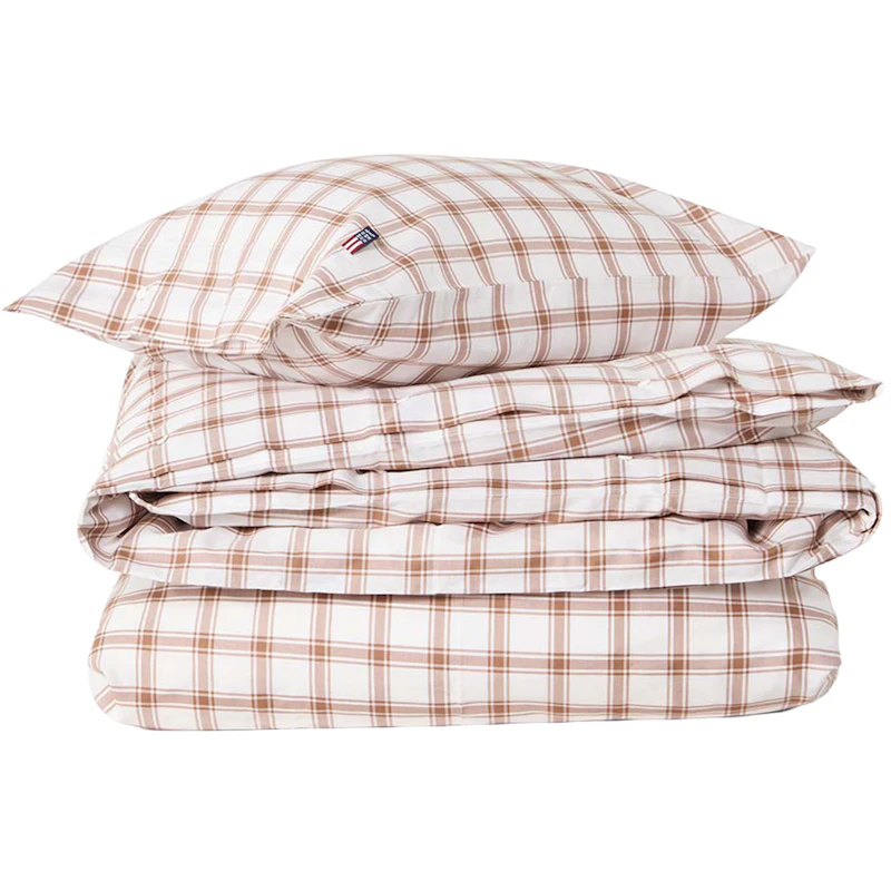 Checked Vuodevaatteet 220x220 + 50x60x2 cm, Valkoiset / Fudge