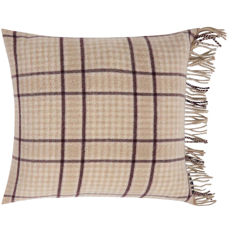 Checked Tyynynpäällinen 50x50 cm, Beige / Viikuna
