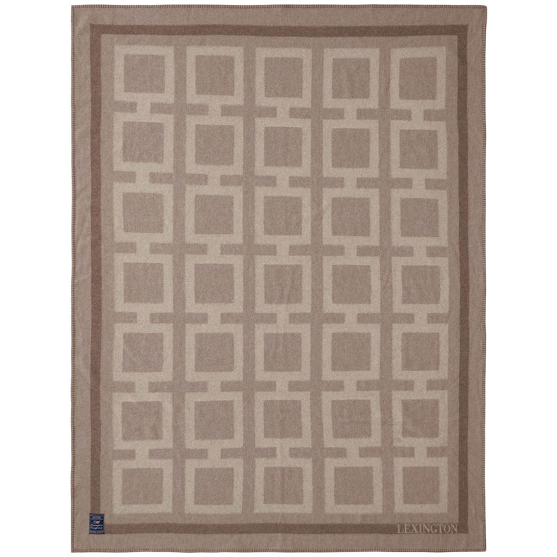 Graphic Recycled Wool Huopa 130x170 cm, Ruskea/Beige