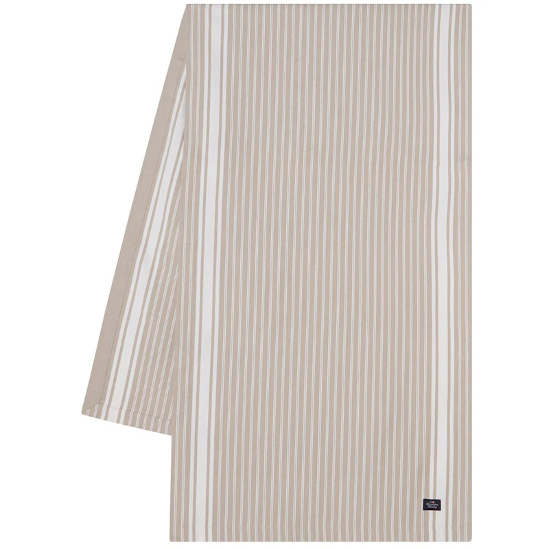 Icons Striped Organic Cotton Oxford Kaitaliina 50x250 cm, Valkoinen / Beige
