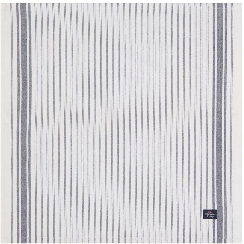 Icons Striped Organic Cotton Oxford Servetti, Valkoinen / Dress Blue