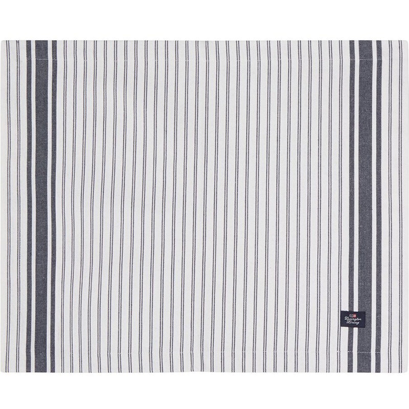 Icons Striped Organic Cotton Oxford Tabletti, Valkoinen / Dress Blue