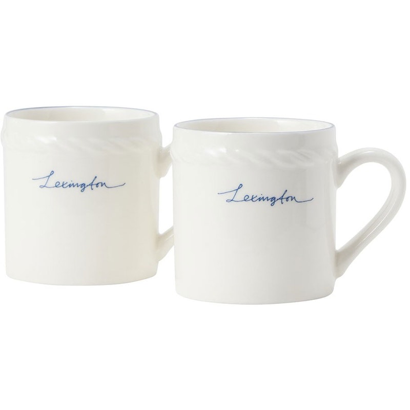 Lexington Porcelain Espressomuki 5 cm 2 kpl:n pakkaus, Valkoinen / Tummansininen