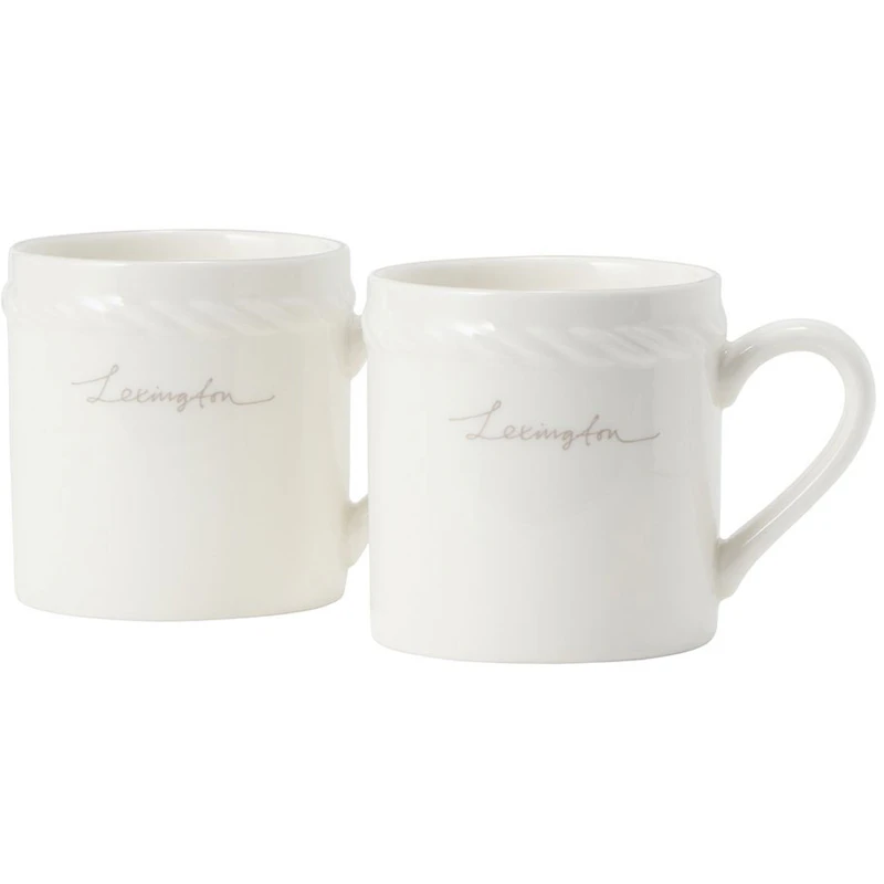 Lexington Porcelain Espressomuki 5 cm 2 kpl:n pakkaus, Valkoinen / Beige