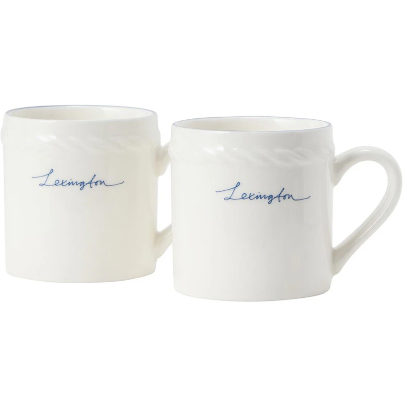 Lexington Porcelain Espressomuki 5 cm 2 kpl:n pakkaus, Valkoinen / Tummansininen