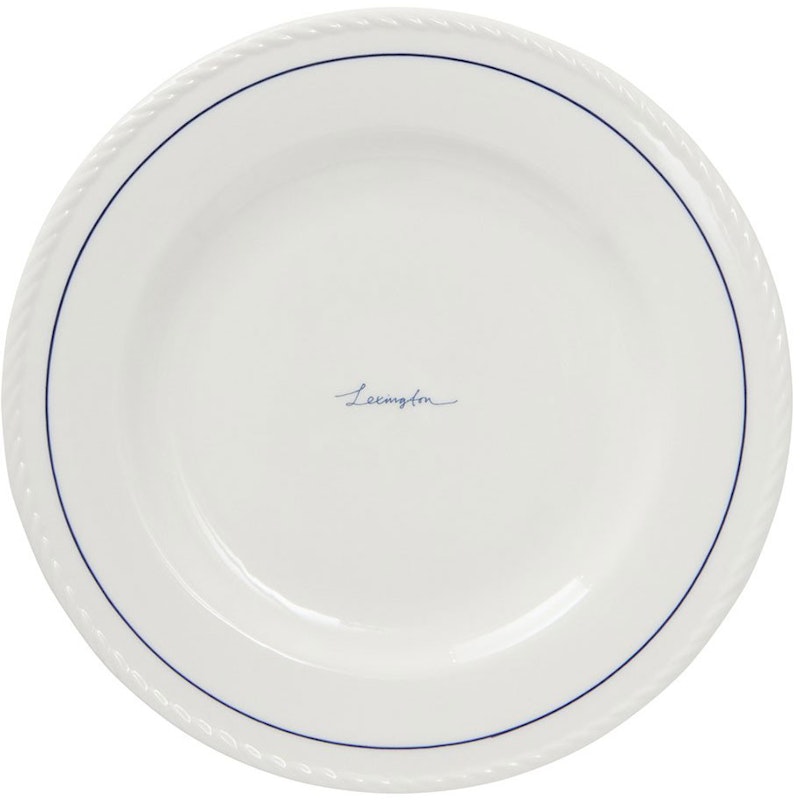 Lexington Porcelain Jälkiruokalautanen 22 cm 4 kpl:n pakkaus, Valkoinen / Tummansininen