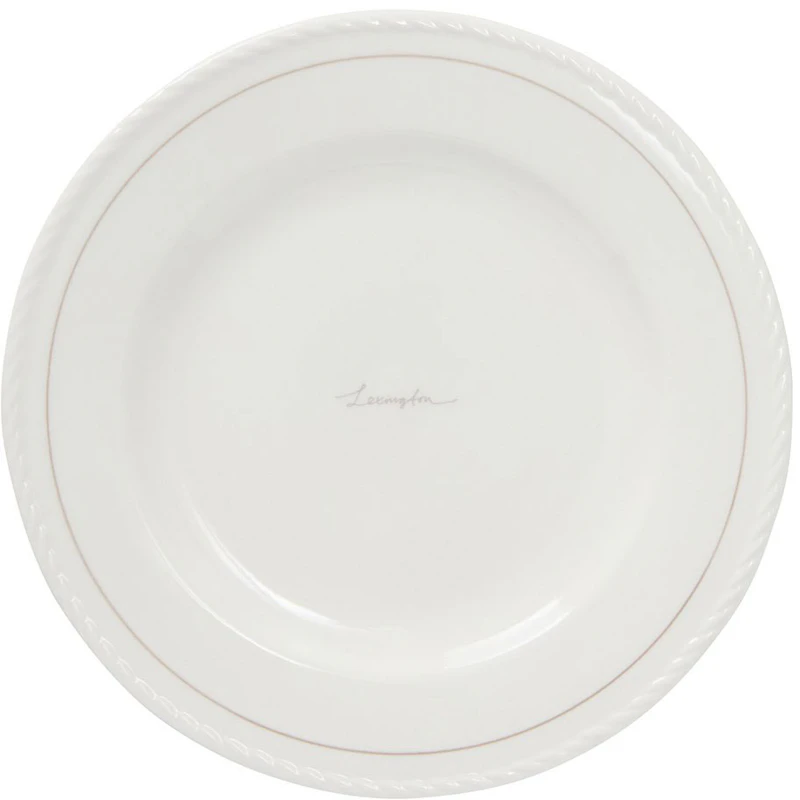 Lexington Porcelain Jälkiruokalautanen 22 cm 4 kpl:n pakkaus, Valkoinen / Beige