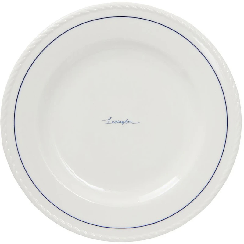 Lexington Porcelain Jälkiruokalautanen 22 cm 4 kpl:n pakkaus, Valkoinen / Tummansininen