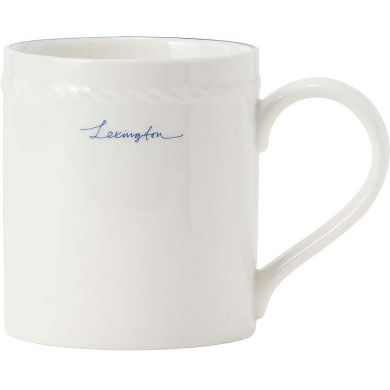 Lexington Porcelain Muki 8 cm, Valkoinen / Tummansininen