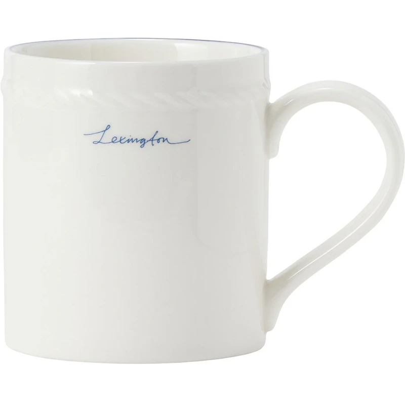 Lexington Porcelain Muki 8 cm, Valkoinen / Tummansininen