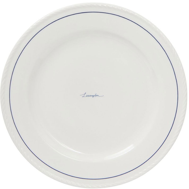Lexington Porcelain Pääruokalautanen 27,5 cm 4 kpl:n pakkaus, Valkoinen / Tummansininen