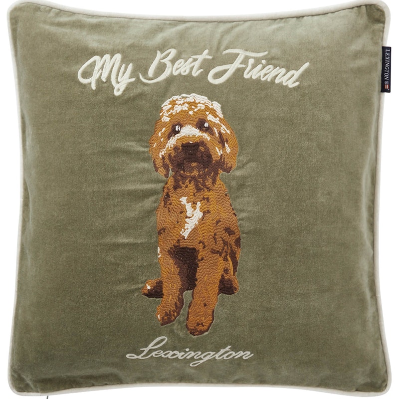 My Best Friend Organic Cotton Velvet Tyynynpäällinen 50x50 cm, Olive