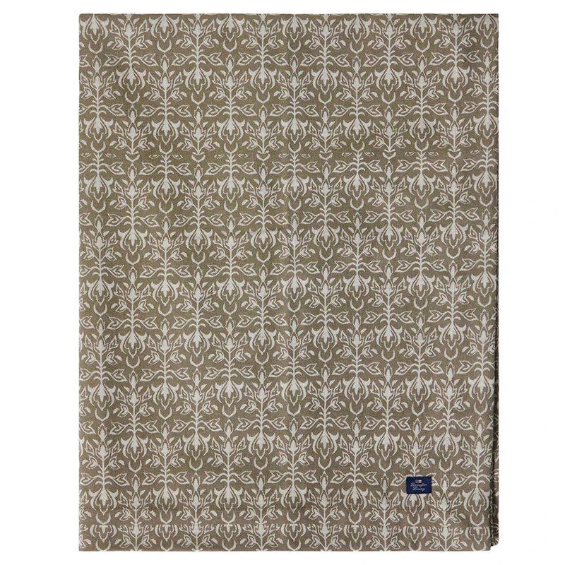 Ornament Jacquard Pöytäliina 150x350 cm, Beige / Tumma oliivinvihreä