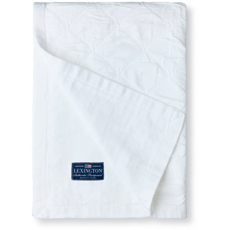Signature Star Organic Cotton Quilted Päiväpeite 260x240 cm, Valkoinen