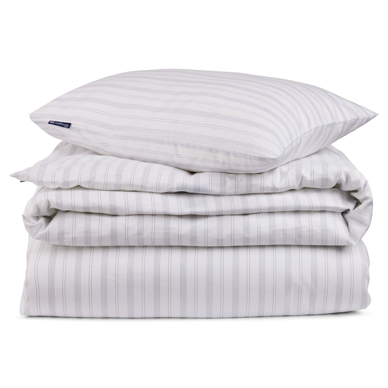 Striped Lyocell/Cotton Vuodesetti 150x210 cm, Valkoinen/Usvansininen
