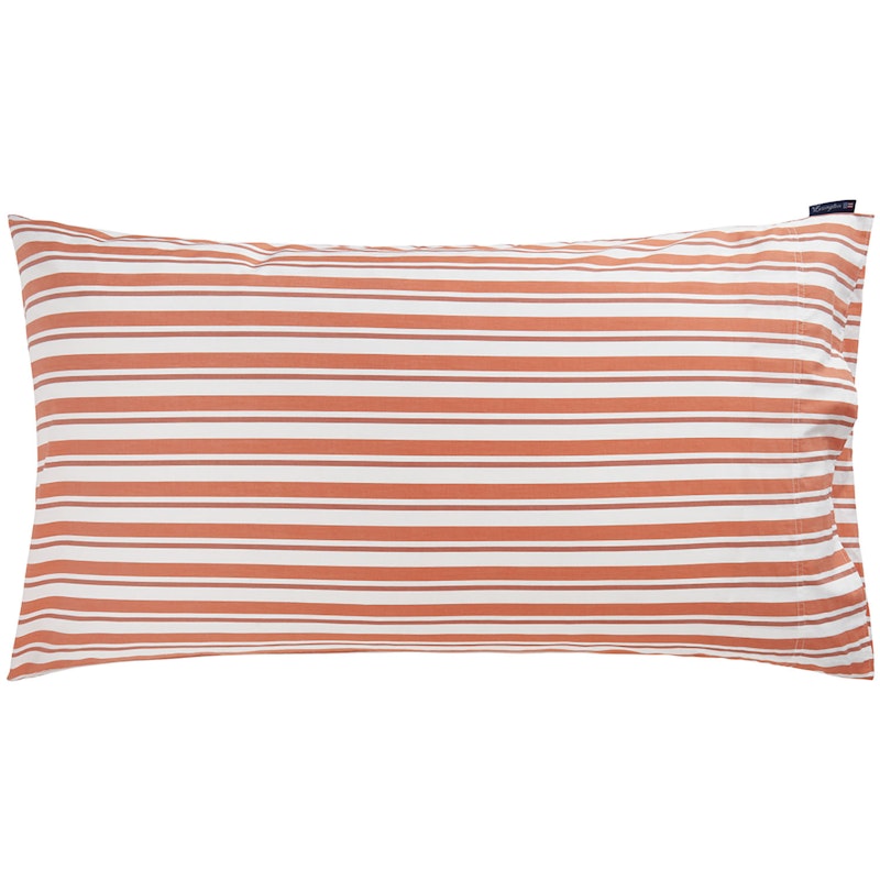 Striped Cotton Poplin Tyynynpäällinen 50x90 cm, Terra