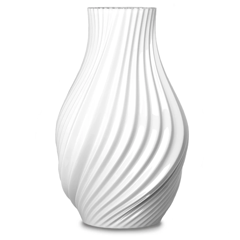 Twist Vas H18 cm vit porslin Vaasi