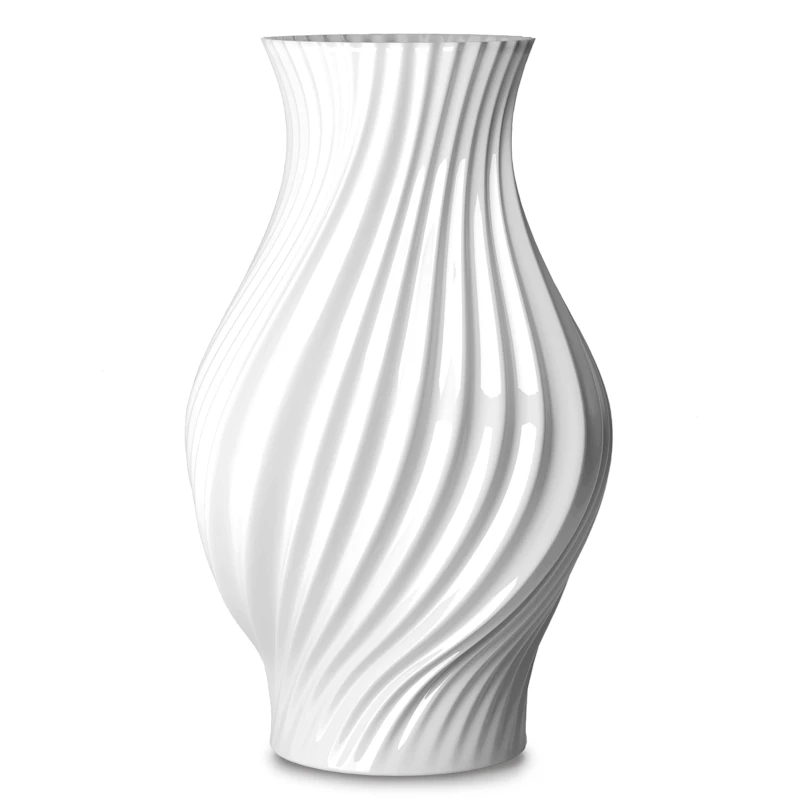 Twist Vas H18 cm vit porslin Vaasi
