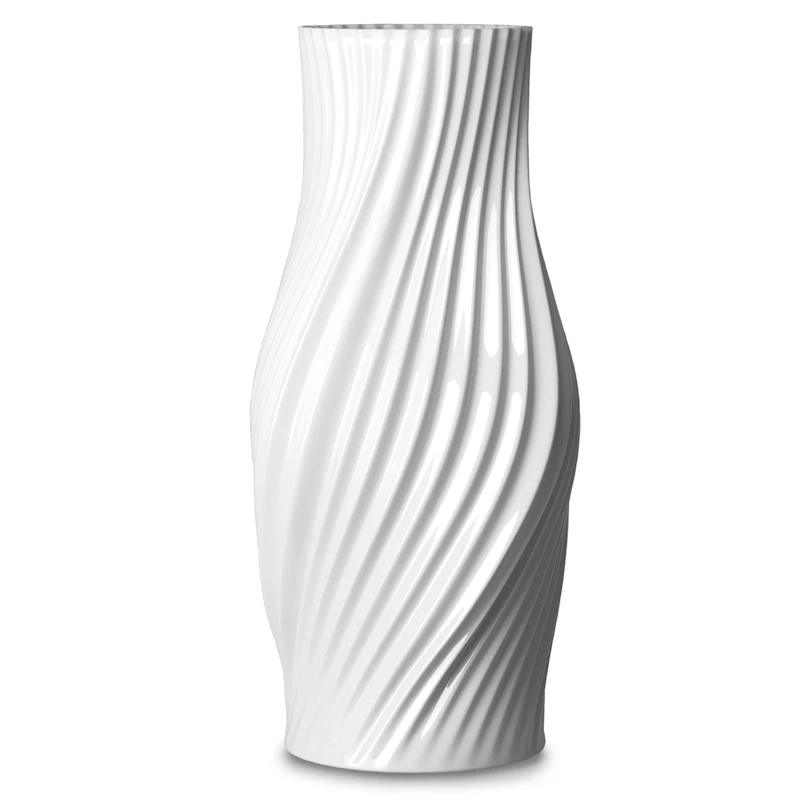 Twist Vas H18 cm vit porslin Vaasi
