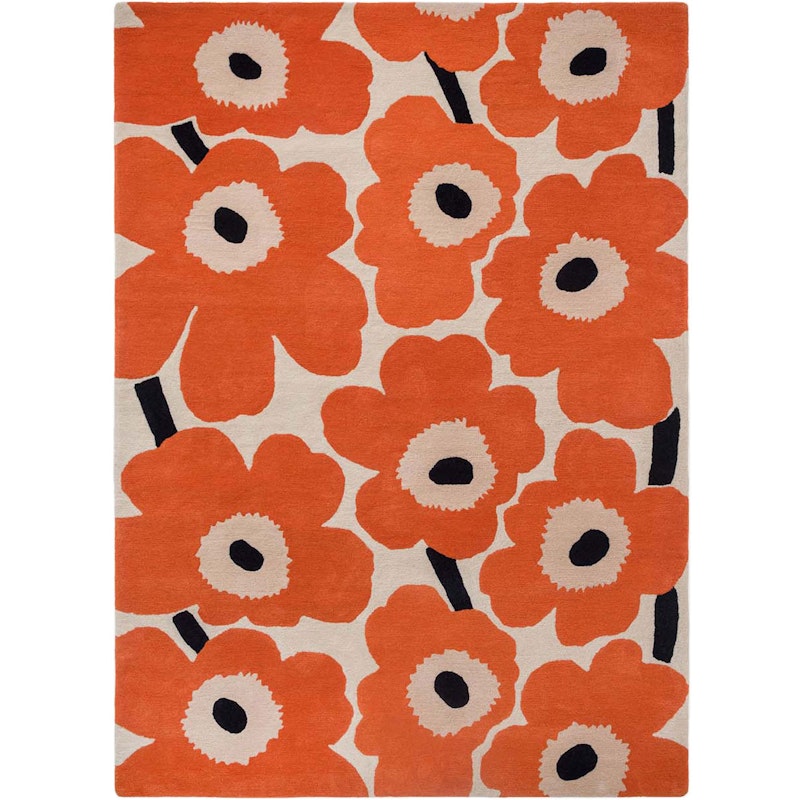 Marimekko Unikko Matto 250x350 cm, Oranssi Punainen