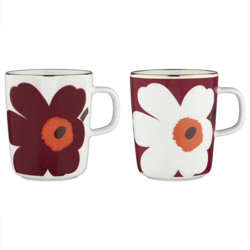 Oiva Juhla Muki 25 cl 2 kpl:n pakkaus, Wine Red
