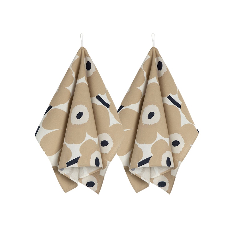 Pieni Unikko Kitchen Towel 47x70 cm 2-pack, Beige