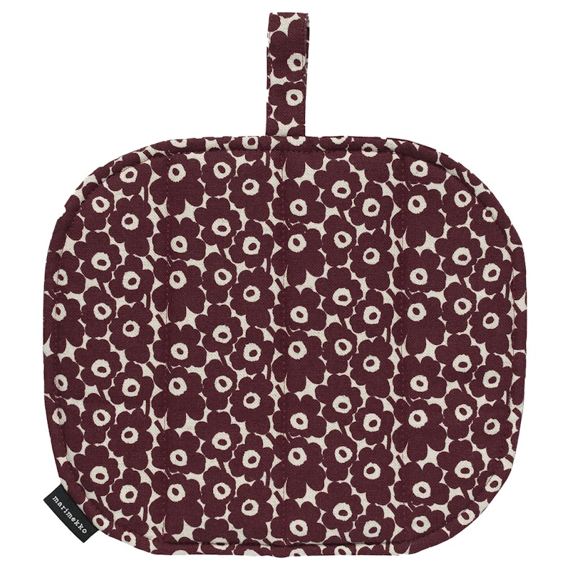 Pikkuinen Unikko Patalappu 21,5x21,5 cm, Linen/Burgundinpunainen