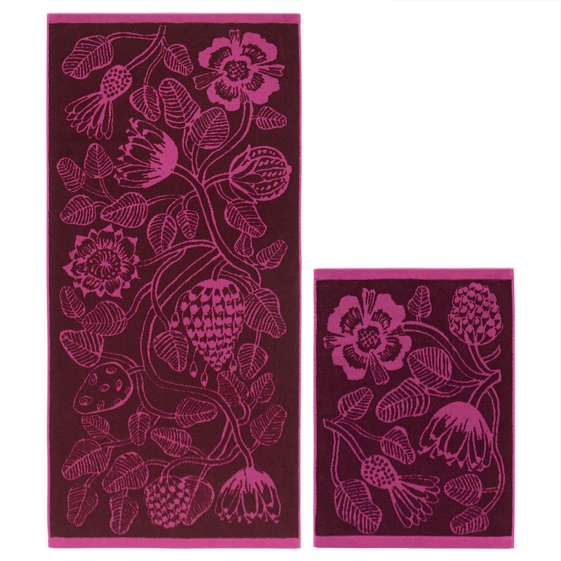 Tiara Terry Pyyhesetti 2 Kappaletta, Pinkki/Burgundinpunainen