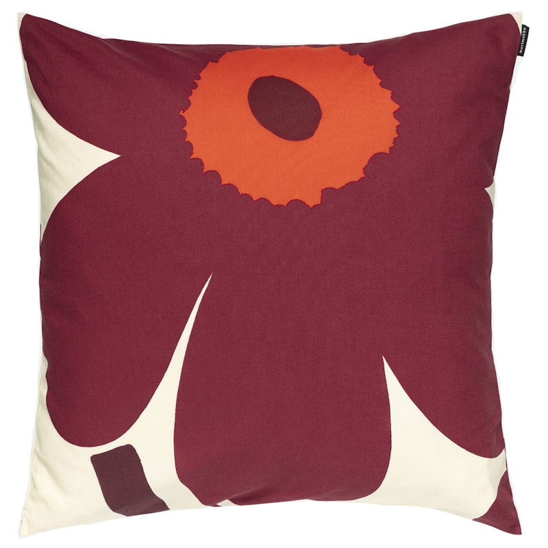 Unikko Cushion Cover 50x50 cm Tyynynpäällinen, Vanilla/Burgundinpunainen
