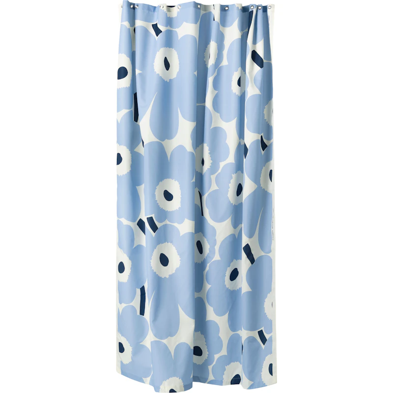 Unikko Suihkuverho 180x200 cm, Luonnonvalkoinen / Vaaleansininen / Laivastonsininen