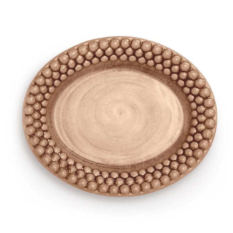 Bubbles Oval Plate 20 cm, Cinnamon