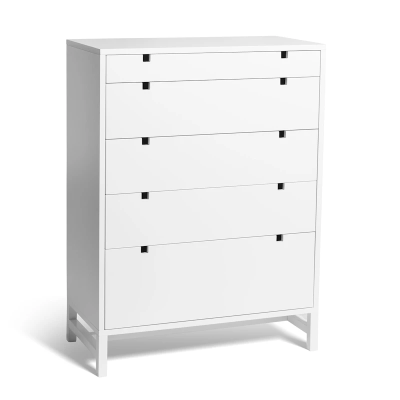 Falsterbo Lipasto Viisi Laatikkoa 80x40x108 cm, Valkoinen