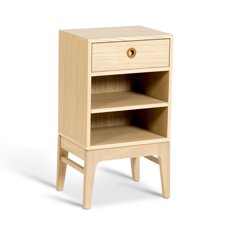 Höllviken Bedside Table Short Legs, White Pigmented Oak