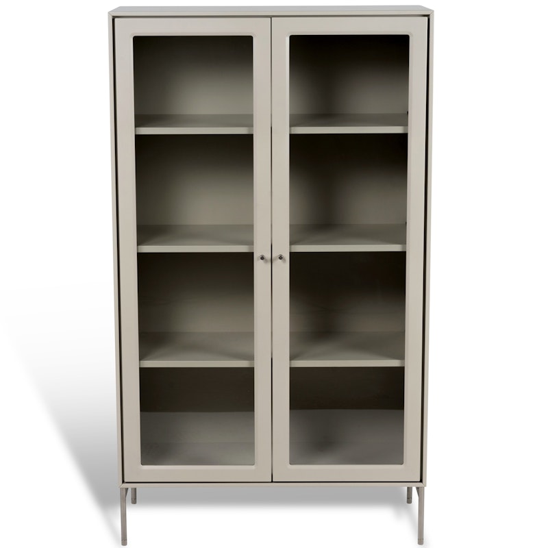 Volt Kaappi Lasiovilla 130 cm, Beige/Stainless Steel