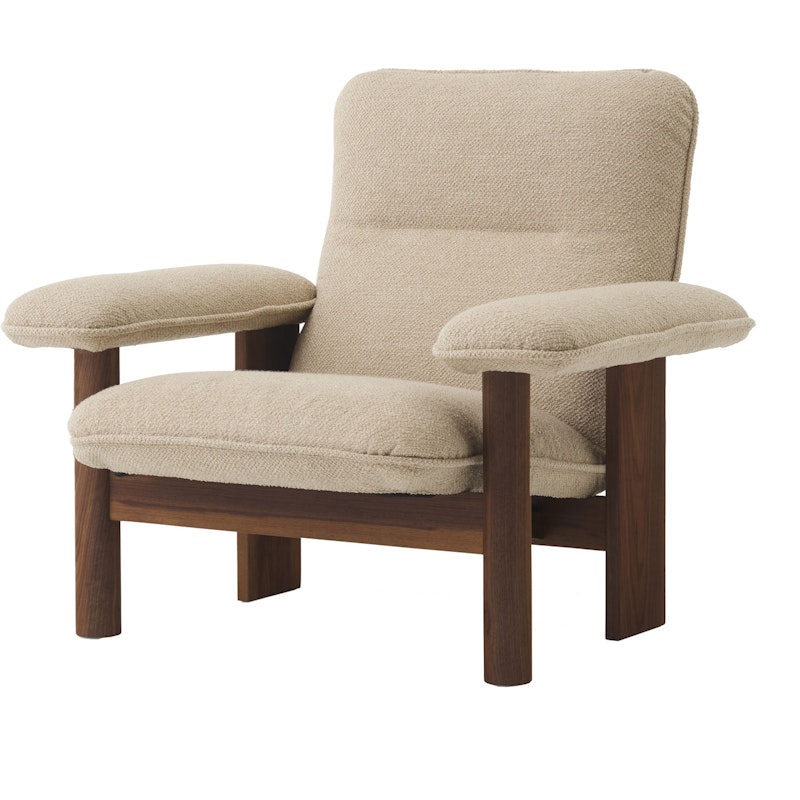 Brasilia Fåtölj Nojatuoli Walnut / Bouclé 02 Beige