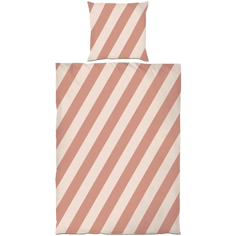 Diagonal Vuodevaatteet 140x200 + 60x63 cm, Hiekanväriset / Brick