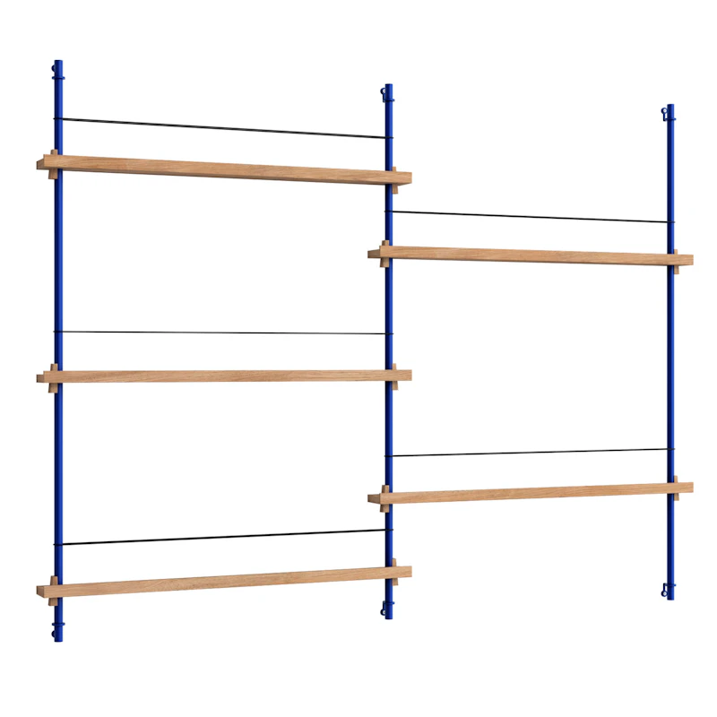 Magazine Hylly 123x162 cm, Oak/Tummansininen